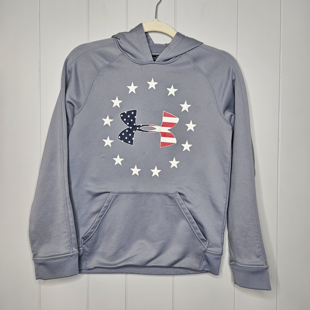 Under‎ Armor Youth Large Kangroo Pocket Gray/Red/White/Blue